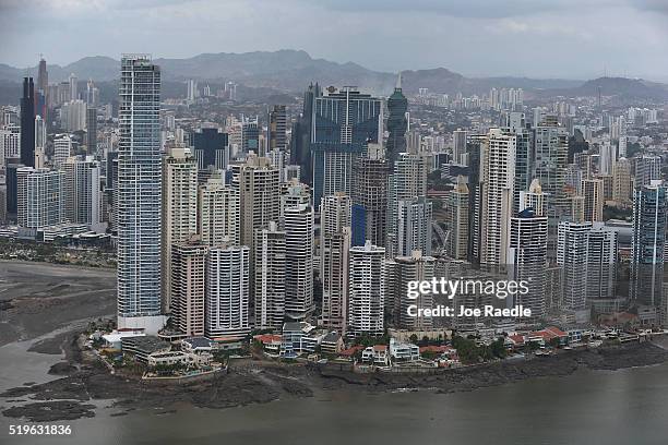 Part of the Panama City skyline is seen as revelations about the law firm Mossack Fonseca & Co continue to play out around the world on April 7, 2016...