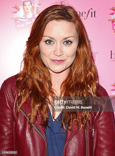 Arielle Free attends the launch of 'Good Ship Benefit', a beauty and entertainment destination opening on the River Thames and run by Benefit...
