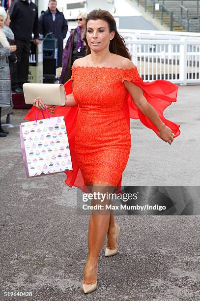 Coleen Rooney attends day 1 'Grand Opening Day' of the Crabbie's Grand National Festival at Aintree Racecourse on April 7, 2016 in Liverpool, England.