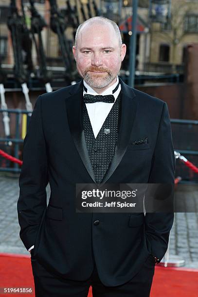 Doug Cockle arrives for The British Academy Games Awards 2016 at Tobacco Dock on April 7, 2016 in London, England.