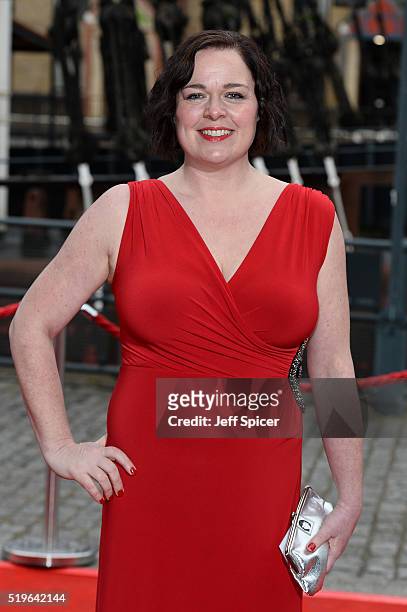 Jessica Curry arrives for The British Academy Games Awards 2016 at Tobacco Dock on April 7, 2016 in London, England.