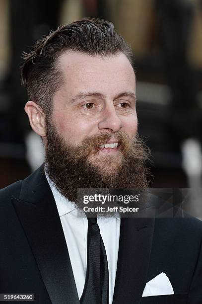 Jamie Jackson arrives for The British Academy Games Awards 2016 at Tobacco Dock on April 7, 2016 in London, England.