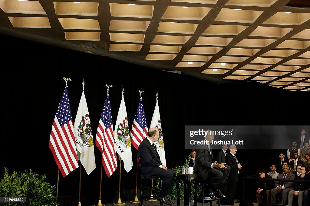 Obama Discusses U.S. Supreme Court At University Of Chicago Law School