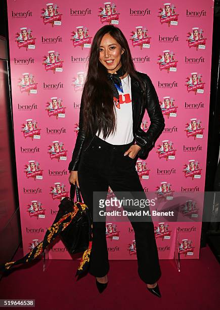 Betty Bachz attends the launch of 'Good Ship Benefit', a beauty and entertainment destination opening on the River Thames and run by Benefit...