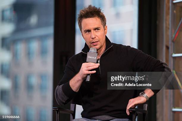 Sam Rockwell discusses "Mr. Right" at AOL Studios In New York on April 7, 2016 in New York City.