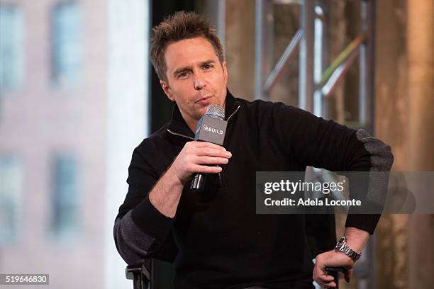 Sam Rockwell discusses "Mr. Right" at AOL Studios In New York on April 7, 2016 in New York City.