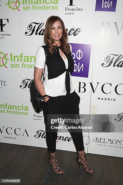 Raquel Rodriguez attends "Flamenco Solidario" party at Bucca Club on April 7, 2016 in Madrid, Spain.