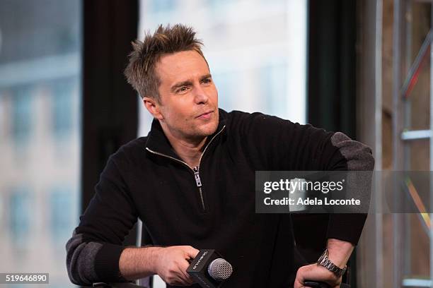 Sam Rockwell discusses "Mr. Right" at AOL Studios In New York on April 7, 2016 in New York City.