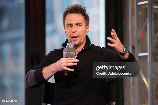 Sam Rockwell discusses "Mr. Right" at AOL Studios In New York on April 7, 2016 in New York City.