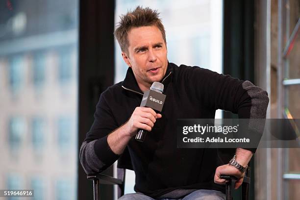 Sam Rockwell discusses "Mr. Right" at AOL Studios In New York on April 7, 2016 in New York City.