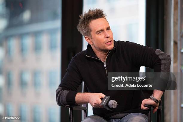 Sam Rockwell discusses "Mr. Right" at AOL Studios In New York on April 7, 2016 in New York City.