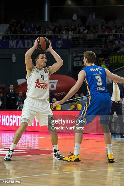 Player of Real Madrid during the 2015-2016 Turkish Airlines Euroleague Basketball Top 16 Round 14 game between Real Madrid v Khimki Moscow Region at...