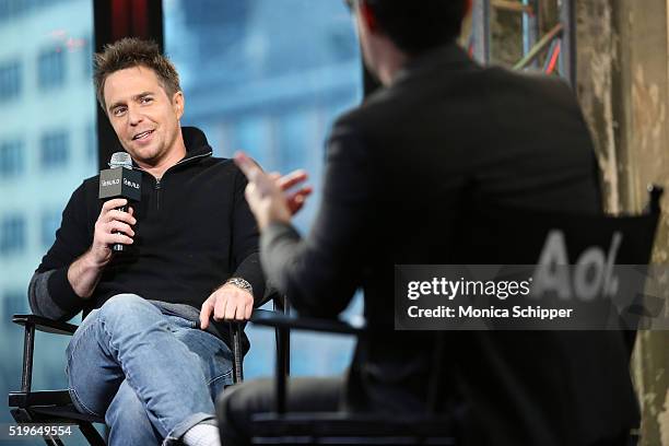 Actor Sam Rockwell speaks with Ricky Camilleri at AOL Build Speakers Series - Sam Rockwell, "Mr. Right" at AOL Studios In New York on April 7, 2016...