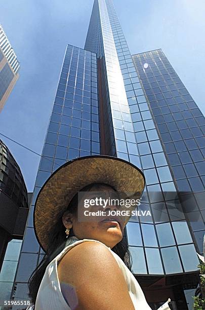 Teacher from the state of Oaxaca block the Mexican Stock Exchange in Mexico City during a demonstration by striking teachers 17 May, 2000. Some 4,000...