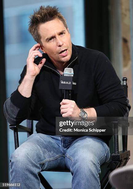 Actor Sam Rockwell speaks at AOL Build Speakers Series - Sam Rockwell, "Mr. Right" at AOL Studios In New York on April 7, 2016 in New York City.