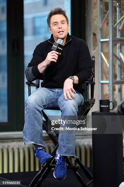 Actor Sam Rockwell speaks at AOL Build Speakers Series - Sam Rockwell, "Mr. Right" at AOL Studios In New York on April 7, 2016 in New York City.