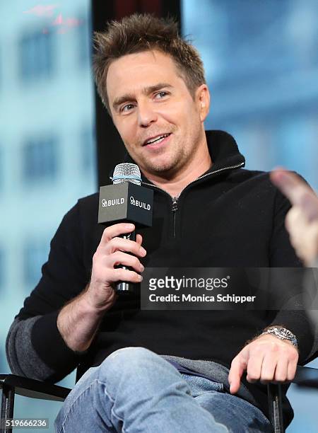 Actor Sam Rockwell speaks at AOL Build Speakers Series - Sam Rockwell, "Mr. Right" at AOL Studios In New York on April 7, 2016 in New York City.