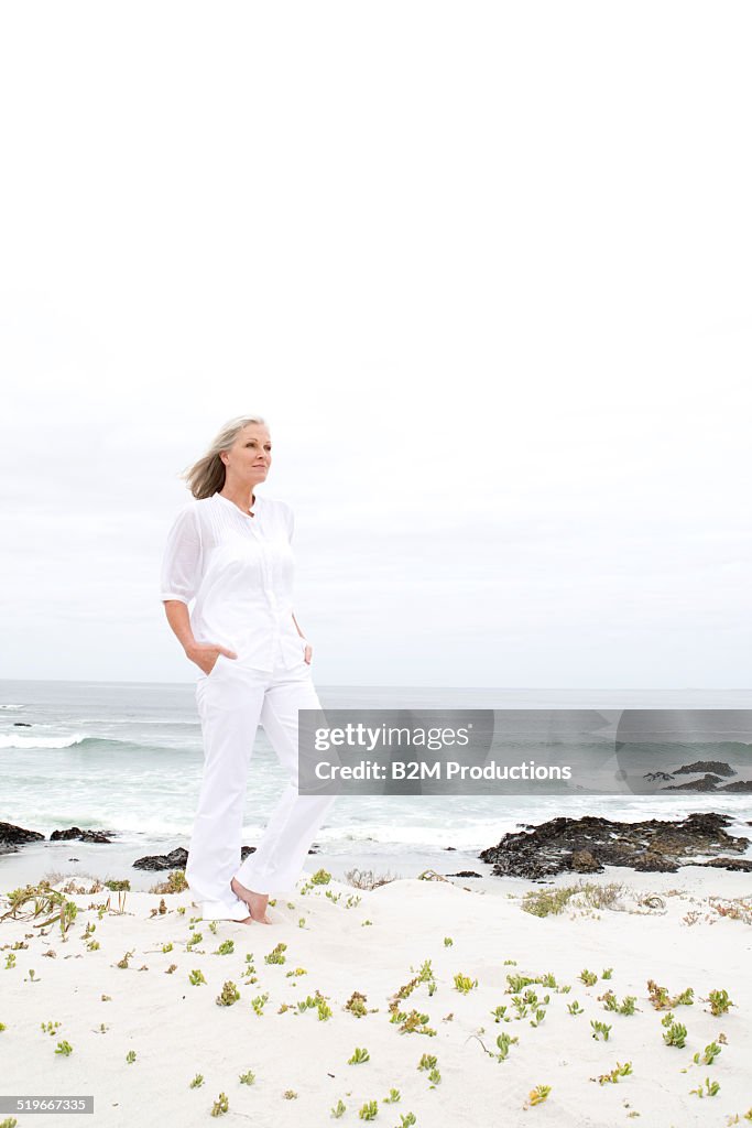 Mature woman on the beach