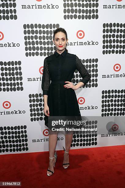 Emmy Rossum attends Marimekko For Target Launch Celebration at The High Line on April 7, 2016 in New York City.