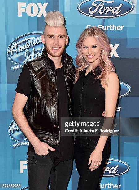 Recording artists Colton Dixon and Annie Coggeshall attend FOX's "American Idol" Finale For The Farewell Season at Dolby Theatre on April 7, 2016 in...