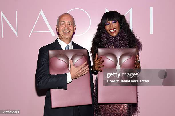 Publisher Benedikt Taschen and model Naomi Campbell attend as Marc Jacobs & Benedikt Taschen celebrate NAOMI at The Diamond Horseshoe on April 7,...