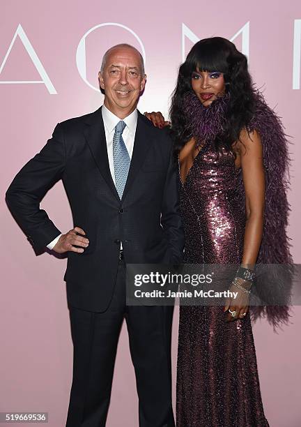 Publisher Benedikt Taschen and model Naomi Campbell attend as Marc Jacobs & Benedikt Taschen celebrate NAOMI at The Diamond Horseshoe on April 7,...