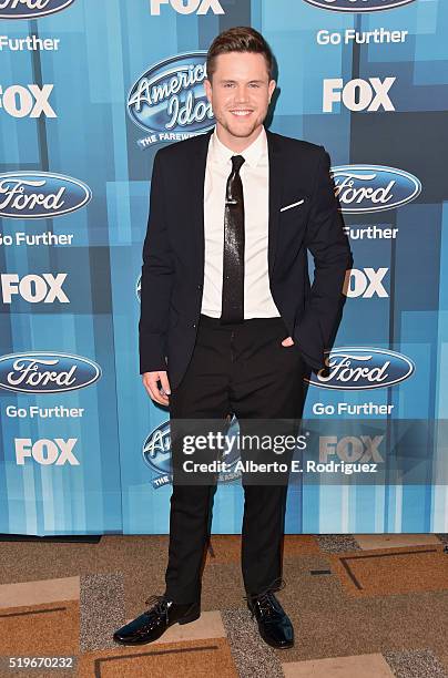 Singer Trent Harmon attends FOX's "American Idol" Finale For The Farewell Season at Dolby Theatre on April 7, 2016 in Hollywood, California.