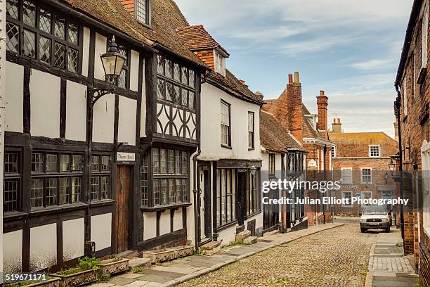 half timbered houses in the town of rye, england - rye sussex stock pictures, royalty-free photos & images