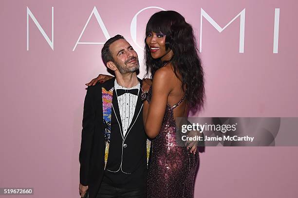 Designer Marc Jacobs and model Naomi Campbell attend as Marc Jacobs & Benedikt Taschen celebrate NAOMI at The Diamond Horseshoe on April 7, 2016 in...