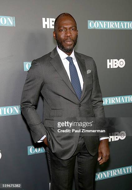 Dirctor Rick Famuyiwa poses at the NYC Special Screening of HBO Film "Confirmation" Signature Theater on April 7, 2016 in New York City.