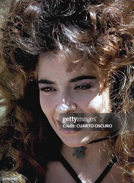 Photo of Mexican singer Gloria Trevi that was taken the 13 January 2000, in Rio de Janeiro, Brazil. Trevi's artistic manager, Sergio Angrade was...