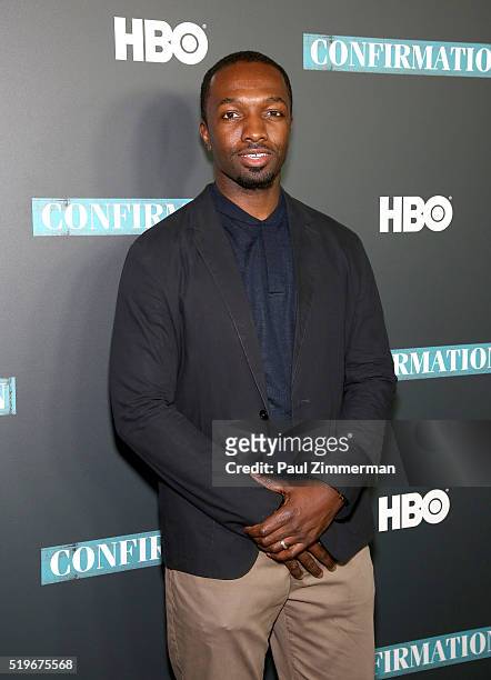 Jamie Hector poses at the NYC Special Screening of HBO Film "Confirmation" at Signature Theater on April 7, 2016 in New York City.