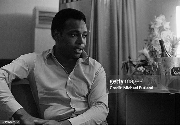 American singer-songwriter and guitarist George Benson in his dressing room, New York, 1979.