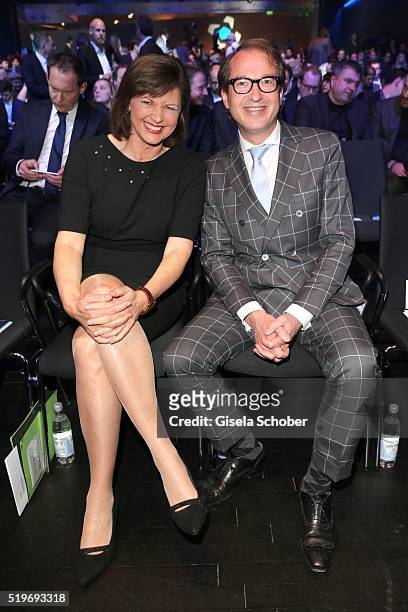 Ilse Aigner and Minister of transport Alexander Dobrindt during the German Computer Games Award 2016 at BMW World on April 7, 2016 in Munich, Germany.