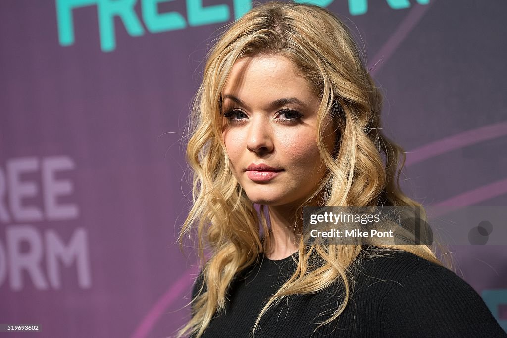 Actress Sasha Pieterse attends the 2016 Freeform Upfront at Spring