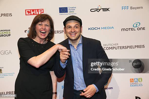 Ilse Aigner and Kaya Yanar during the German Computer Games Award 2016 at BMW World on April 7, 2016 in Munich, Germany.