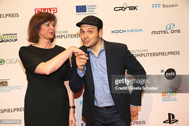 Ilse Aigner and Kaya Yanar during the German Computer Games Award 2016 at BMW World on April 7, 2016 in Munich, Germany.