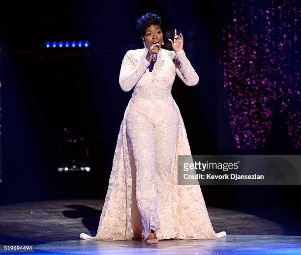 Recording artist Fantasia performs onstage during FOX's "American Idol" Finale For The Farewell Season at Dolby Theatre on April 7, 2016 in...