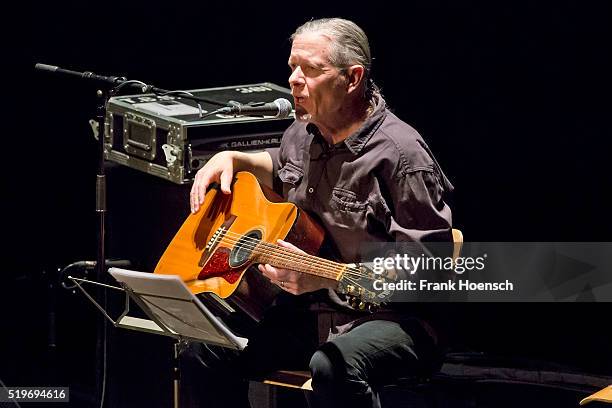 Musician Michael Gira performs live during a concert at the Volksbuehne on April 7, 2016 in Berlin, Germany.