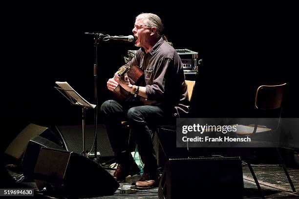 Musician Michael Gira performs live during a concert at the Volksbuehne on April 7, 2016 in Berlin, Germany.