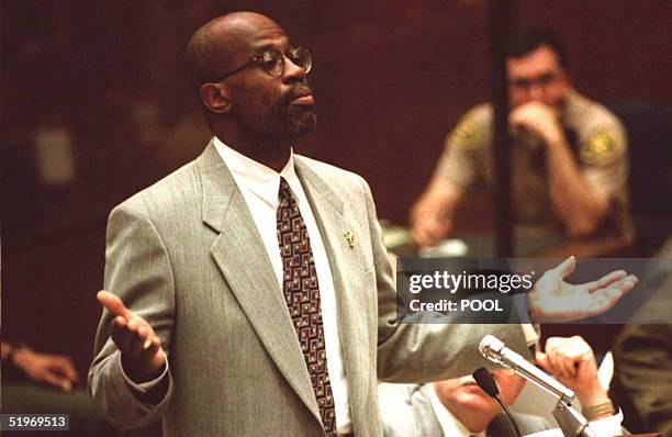 Deputy District Attorney Chris Darden asks Judge Lance Ito in the O.J.Simpson case 13 January to bar the defense from asking Los Angeles Police...