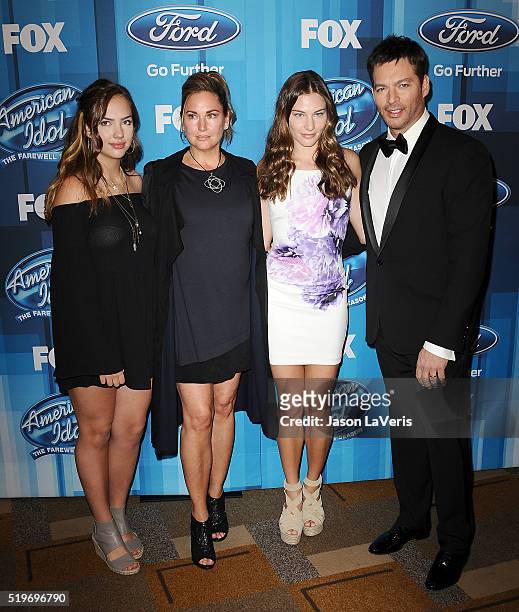 Harry Connick, Jr., wife Jill Goodacre and family attend FOX's "American Idol" finale for the farewell season at Dolby Theatre on April 7, 2016 in...