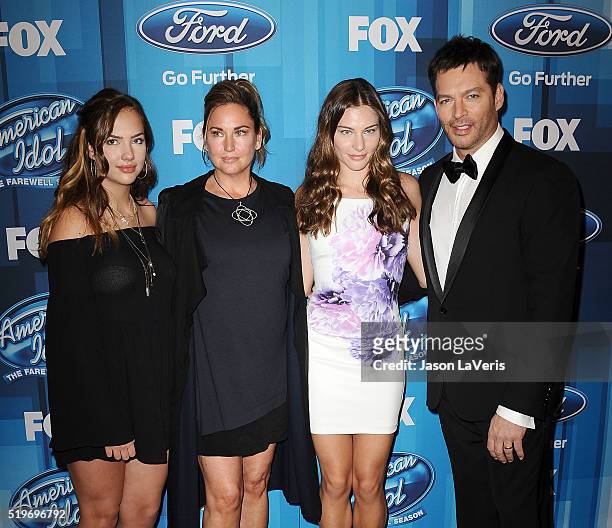 Harry Connick, Jr., wife Jill Goodacre and family attend FOX's "American Idol" finale for the farewell season at Dolby Theatre on April 7, 2016 in...