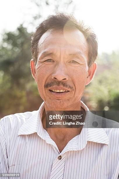 the portrait of asia farmers - linghe zhao stock pictures, royalty-free photos & images