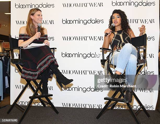 Brooke Jaffe and Hannah Bronfman attend Bloomingdales Festival Dressing Event on April 7, 2016 in New York City.