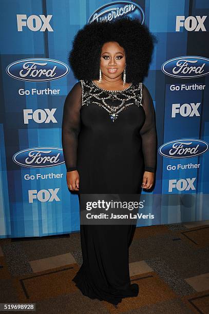 Singer La'Porsha Renae attend FOX's "American Idol" finale for the farewell season at Dolby Theatre on April 7, 2016 in Hollywood, California.