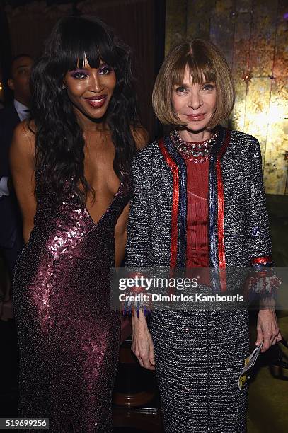 Naomi Campbell and Anna Wintour attends as Marc Jacobs & Benedikt Taschen celebrate NAOMI at The Diamond Horseshoe on April 7, 2016 in New York City.