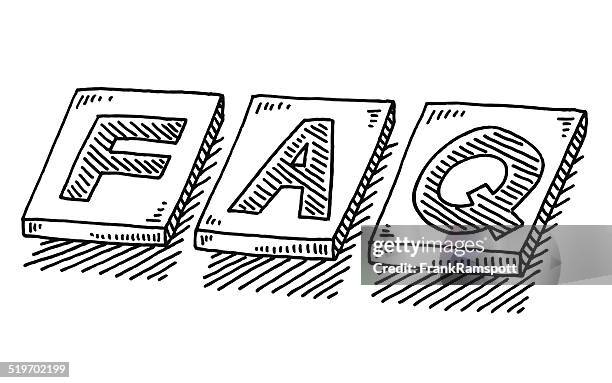 Faq Letter Blocks Drawing High-Res Vector Graphic - Getty Images