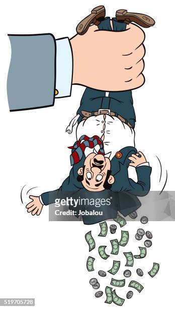 shake to obtain more money - upside down stock illustrations