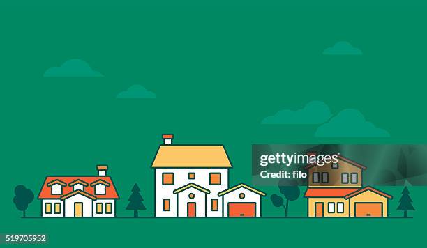 ilustrações de stock, clip art, desenhos animados e ícones de neighborhood casas - rua